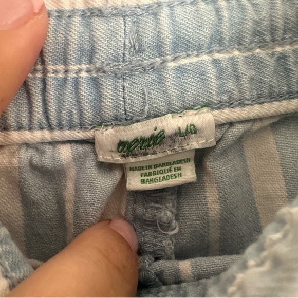 Aerie Blue and White Athletic Shorts with Nautical Stripes - Picture 2 of 3